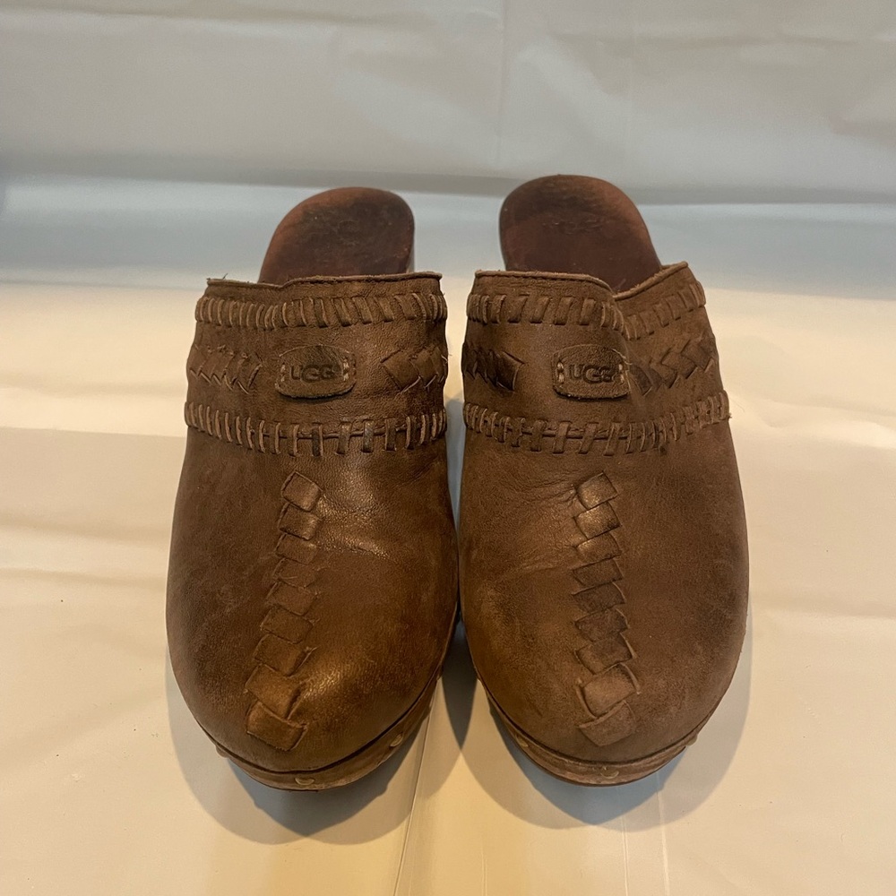 UGG Men's Dark Brown Leather Slip-Ons